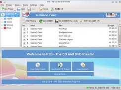 1. Main Window showing the contents of an audio CD.