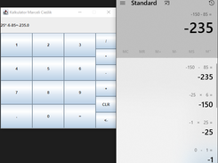calc on left with windows calc on right