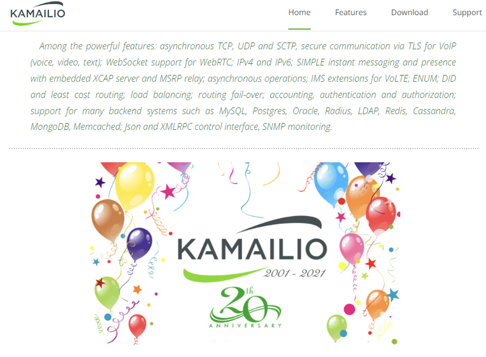 Kamailio Screenshot 1