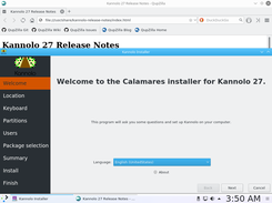 Calamares installer (QupZilla in background)