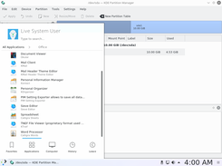 Some Applications: KDE Partition Manager, excerpt from the Office menu