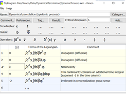 Main page. The Lagrangian is constructed by drag and drop.