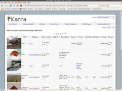 Search results in list layout