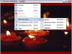 slide show window with popup menu