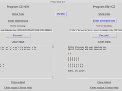 Program KC-Encoder serves as easy and intuitive encoder/decoder allowing writing texts in native languages using English keyboard.  KC-Encoder runs both at Linux and/or Windows.