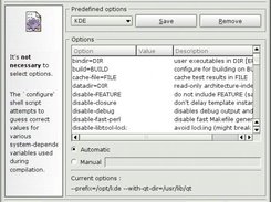 Version 1.2 Configure Options Screen