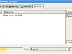 Standalone application: the test browser page