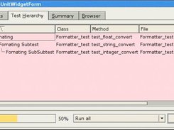 Standalone application: the test hierarchy page