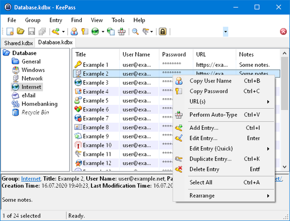 KeePass Screenshot 1