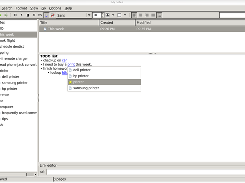 Notes editor. Notebook Editor. KEEPNOTE.
