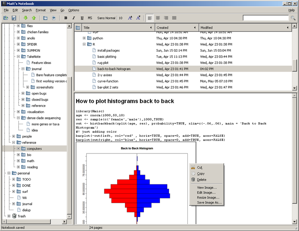 KeepNote Screenshot 1