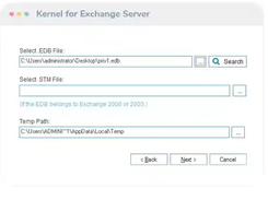 Kernel for Exchange Recovery Screenshot 1