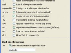 Saxon's command line arguments can be set via the GUI