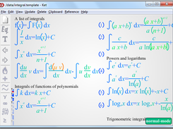 The beginning of the integrals reference page.