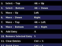 Key binding chooser with a dark blue color scheme.
