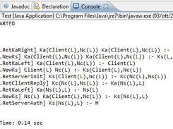 The output of KF Checker on the NSPK protocol