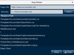 Web cloning dialog