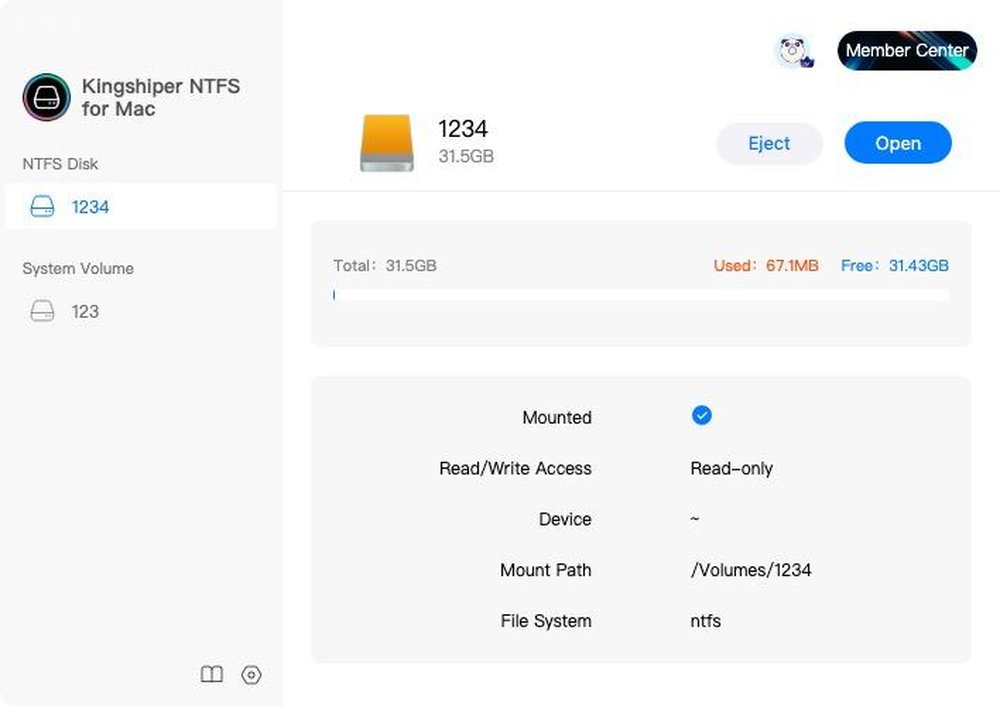 NTFS interface