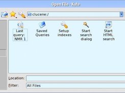 Shows standard kde openFile dialog, with active kio-clucene 