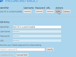 Edit your saved credentials when your password changes or URLs are updated.