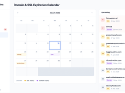 Domain and SSL renewal calendar