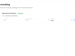 Autoblog feature with topical keywords builder