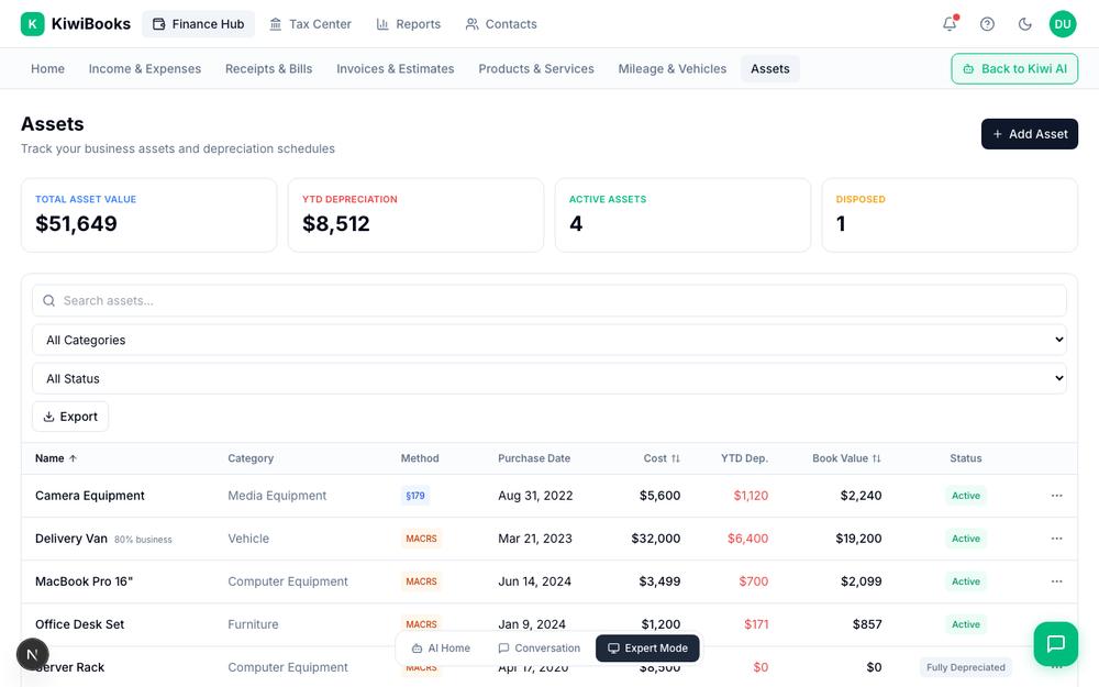 Finance Hub - Assets