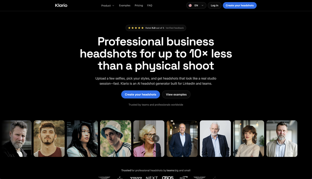 AI Headshot Generator Homepage