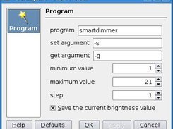 The KlcdDimmer Configuration Dialog