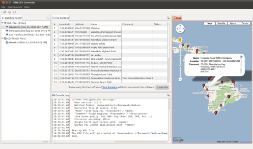 kml to csv converter sofware