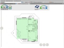 Overview of one floor, the green areas are touchable