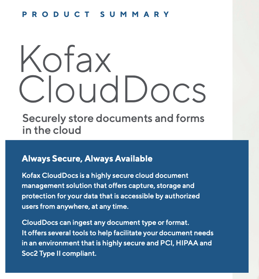 Kofax CloudDocs Screenshot 1