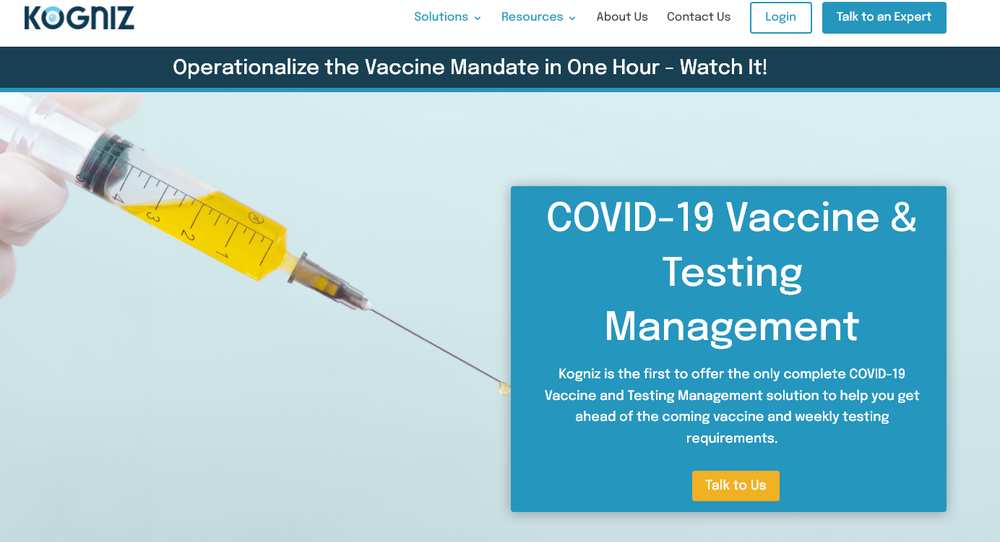 Kogniz Vaccine & Test Management Screenshot 1
