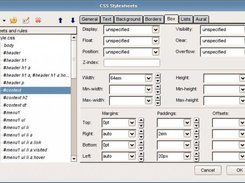 CSS editor, box properties