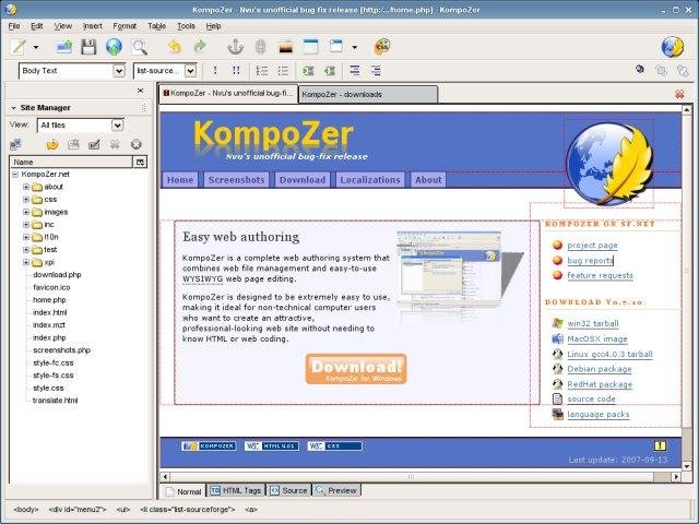 mozilla kompozer