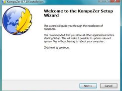 Kompozer Setup Wizard