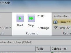 Koomato in outlook ribbon