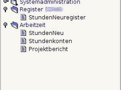 Menu tree (hierarchical view of the application forms)