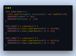 modf, 1's and 2's complement