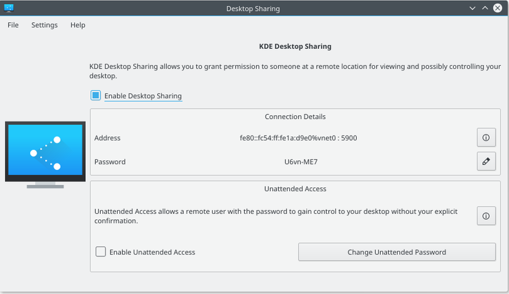 Krfb Desktop Sharing Screenshot 1