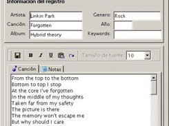 Visor y editor de letras de canciones