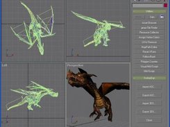 Fire dragon with "show map in viewport" property enabled
