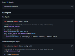 Kubernetes Python Client Screenshot 1