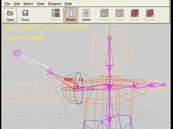 Kudu in Skeleton Editor mode, with wireframe rendering.