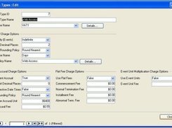 Define accrued, flat fee or usage charge types