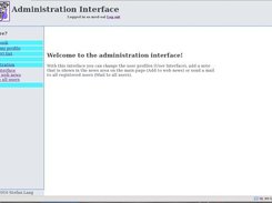 The administration interface main page