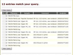 Displaying a list of backup files with their metadata