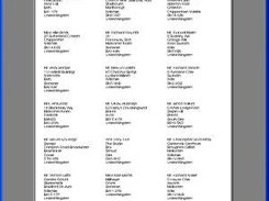 Print preview showing formatted A4 address labels.