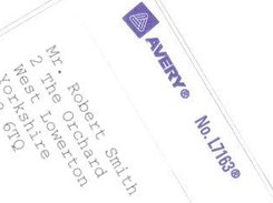 Scan showing printed label stock example