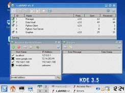LabRAD Manager v1.0 running with Wine in KDE on Debian Etch